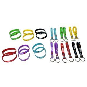 Minecraft TNT 12pc Silicone Rubber Bracelets 12 Keychains Party Favors Colorful